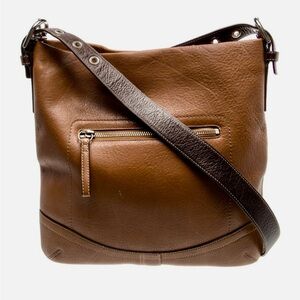 Coach Tan Duo Tone Leather Bag with Zipper